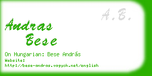 andras bese business card
